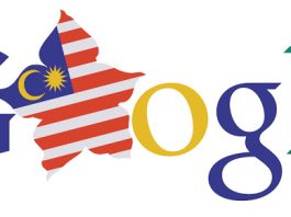 Google logo with Malaysian flag in 'G'