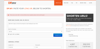 Pendekkan URL Panjang Dengan Mudah Screenshot of URL shortening website, showing interface for pasting long URLs and creating short URLs. "Pendekkan URL Panjang