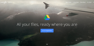 Simpan Bahan Media di Awan dengan Google Drive Google Drive logo; aerial view of mountains and a lake; "All your files, ready where you are
