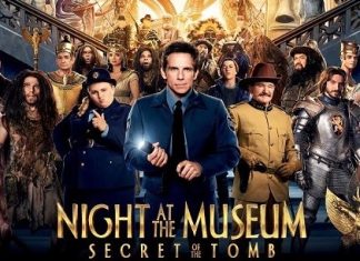 Lawat Muzium Secara Maya Night at the Museum: Secret of the Tomb movie poster featuring Ben Stiller and the cast.