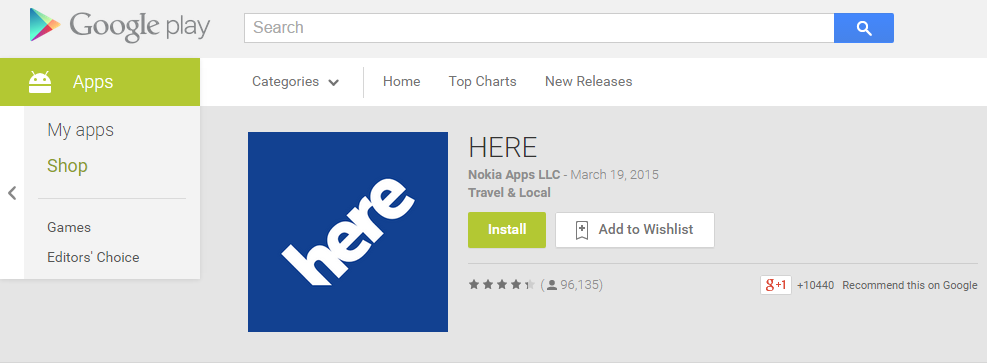 HERE WeGo map app on Google Play