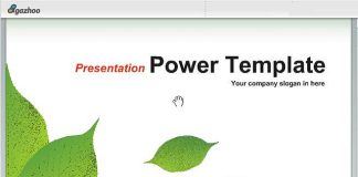 Himpunan Template Power Point Percuma Free PowerPoint template with green leaves design. Presentation Power Template