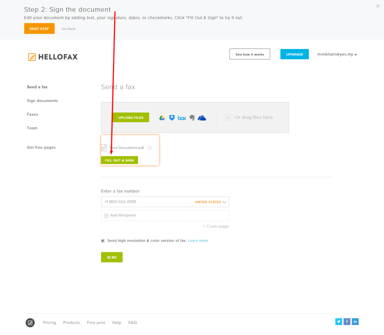 Send free faxes online: Fill out & sign documents using HelloFax.