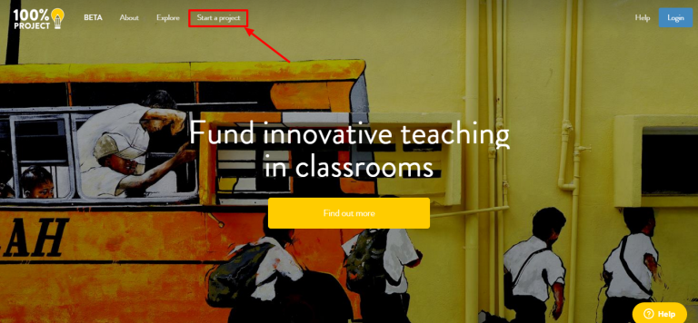 Children on a school bus, funding innovative classroom teaching. Start a project.