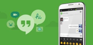Google Hangouts Membantu Pembelajaran Kolaboratif Atas Talian Google Hangouts mobile app interface showing a conversation with emojis and image sharing. Facilitates online collaborative learning.