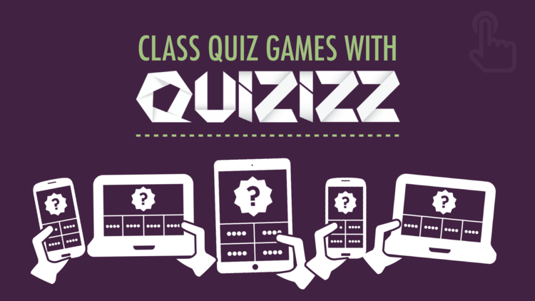 Quizizz class quiz game on various devices: phone, tablet, laptop.
