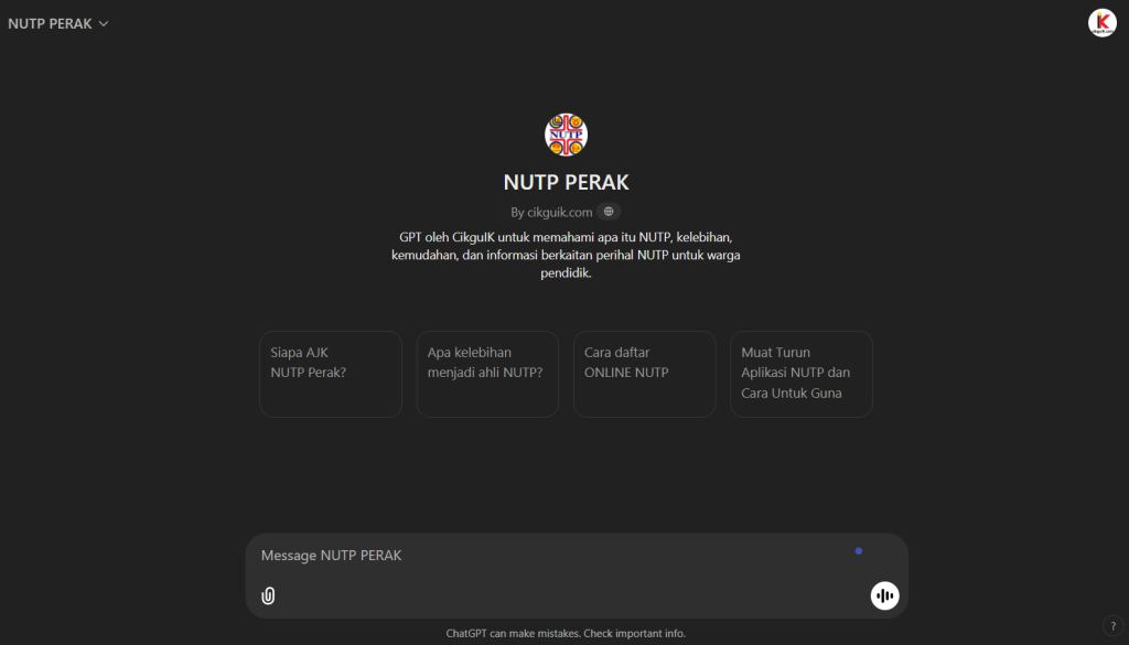 NUTP Perak website homepage showing features and benefits for educators.