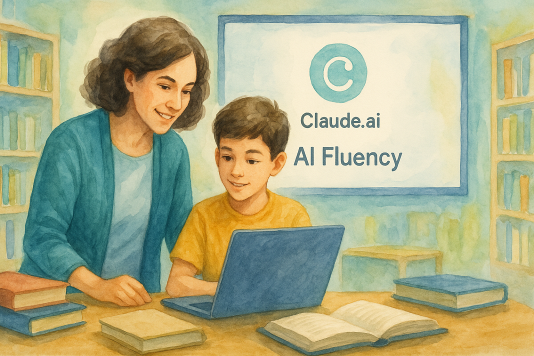Anthropic, Syarikat Di Sebalik Claude.ai Mewujudkan Kursus AI Fluency untuk Guru dan Murid Teacher and student using Claude.ai for AI fluency learning.