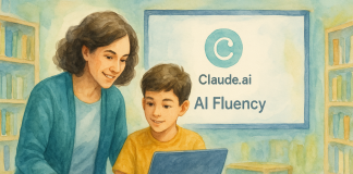 Anthropic, Syarikat Di Sebalik Claude.ai Mewujudkan Kursus AI Fluency untuk Guru dan Murid Teacher and student using Claude.ai for AI fluency learning.