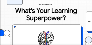 NotebookLM: AI Bantu Guru Sampaikan Ilmu Ikut Gaya Pelajar (Visual & Auditori) Illustration of a brain divided, highlighting visual and auditory learning styles. NotebookLM AI assists teachers.