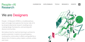 PAIR : Platform untuk ‘Deep Dive’ Tentang Kajian AI dan Manusia Illustration of a girl interacting with abstract AI design elements. PAIR research on human-AI interaction.