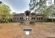 Talking Tour by Google: Alat Bantu Mengajar AI untuk Membawa Murid ke Lapangan Ruins of a stone temple in Angkor, Cambodia. Google Street View 360° panorama.