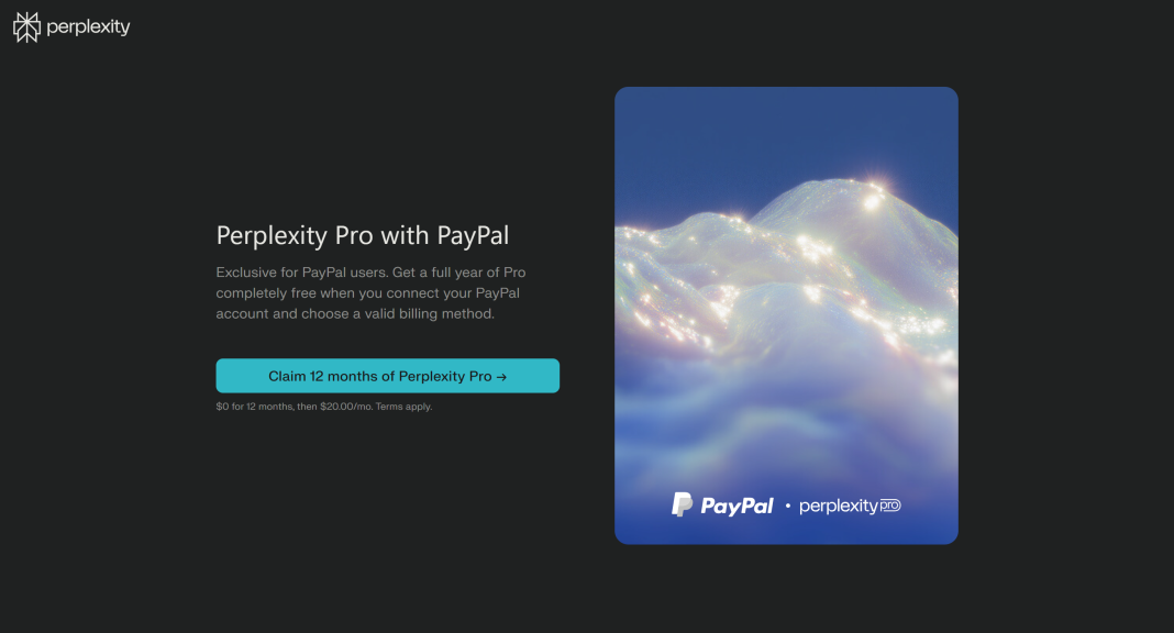 Free year of Perplexity Pro with PayPal. Claim now!