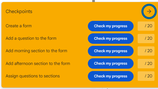 Checkpoints for Google Certified Educator L1 & L2: Create a form, add questions, sections, and assign.